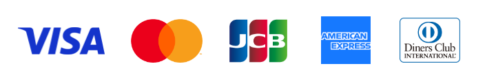 Visa, Mastercard, JCB, American Express, Diners Club